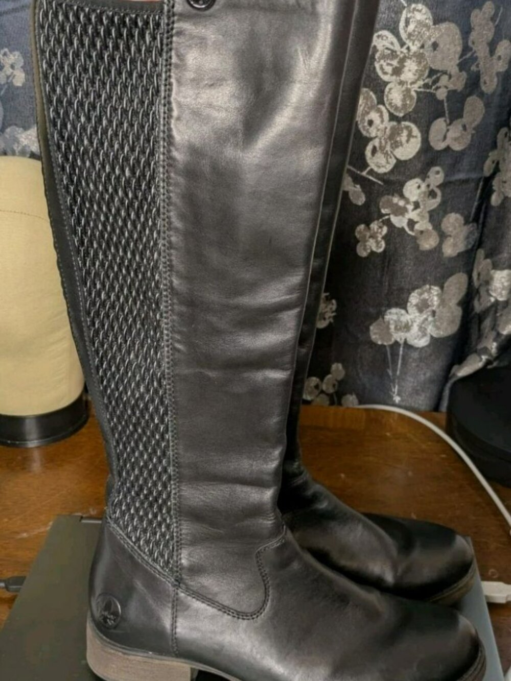 RIEKER Faith 91 Black Leather Riding Tall Boots Sz 40 Equestrian US 8.5-9 - Picture 5 of 11